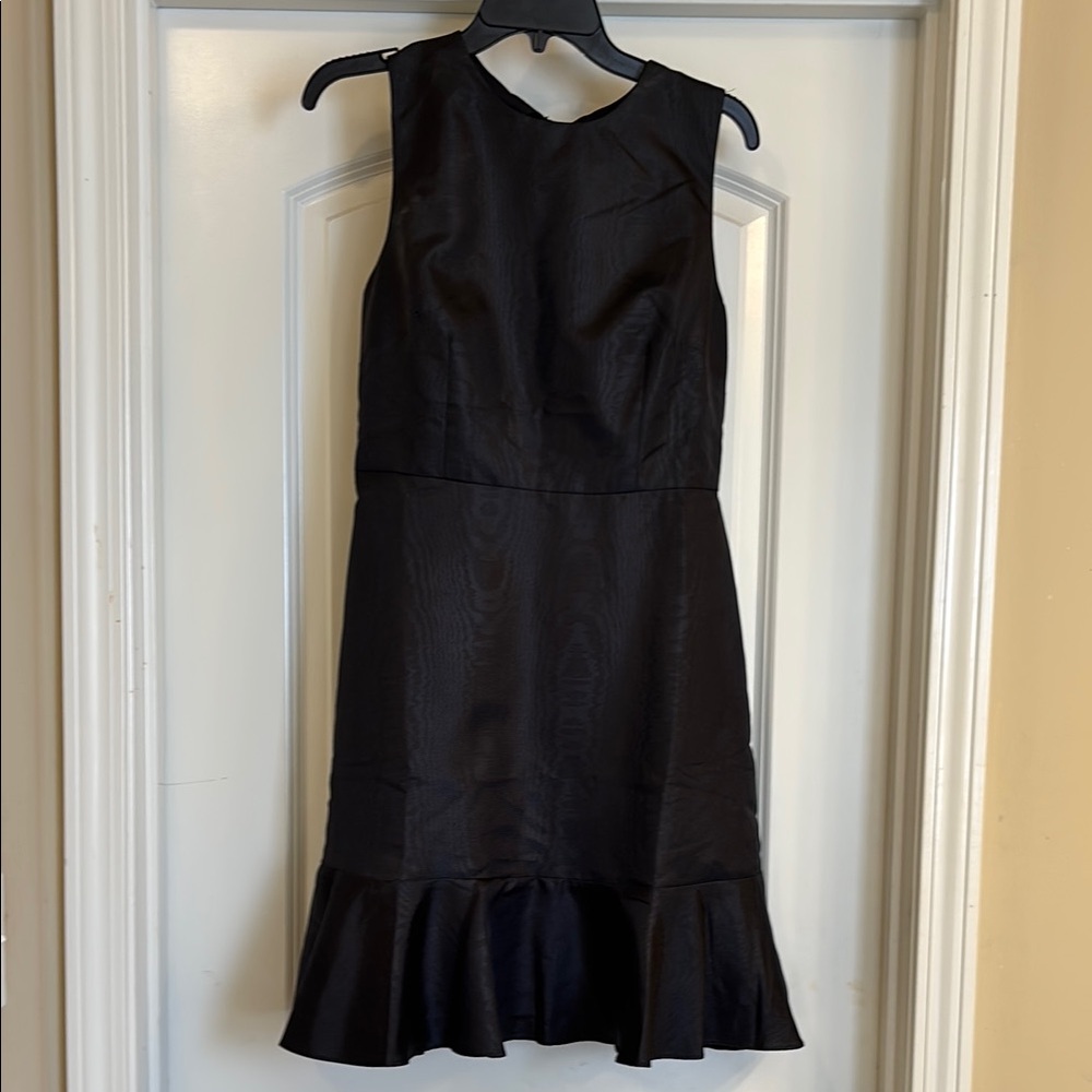 J. Crew Black Ruffle Hem Mini Dress